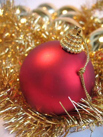 bigstock-Red-Christmas-Ball-2291375